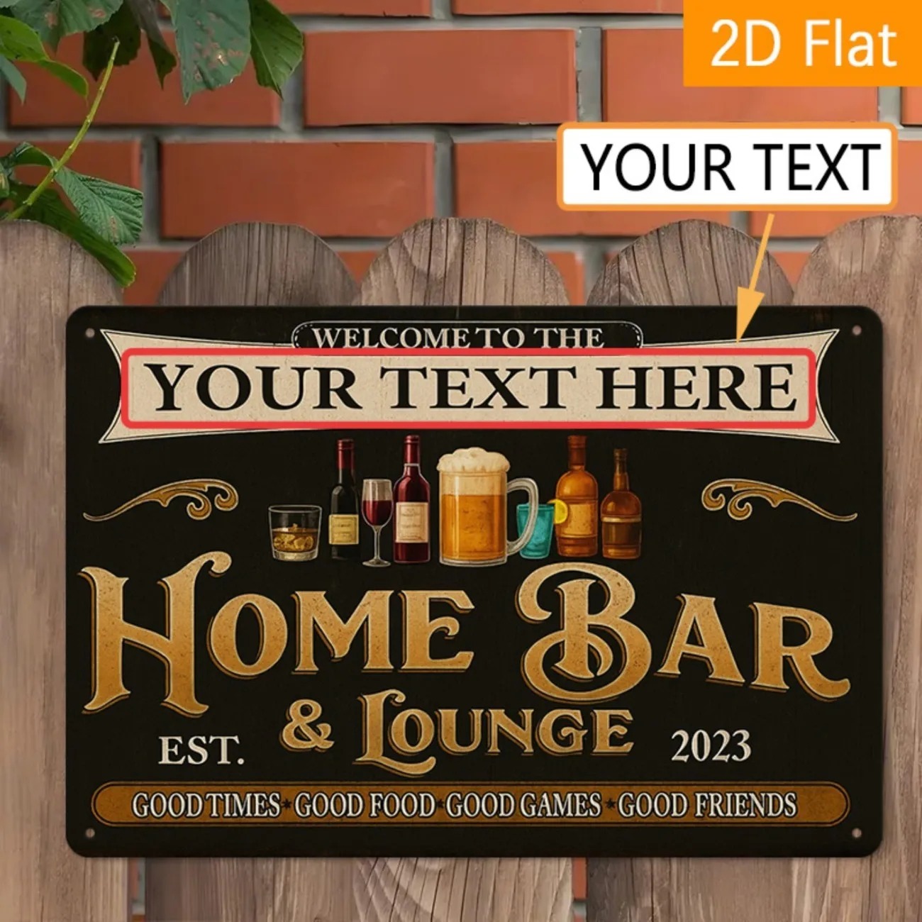 Custom Text Vintage Home Bar & - Home Bar Lounge ulasan dan harga