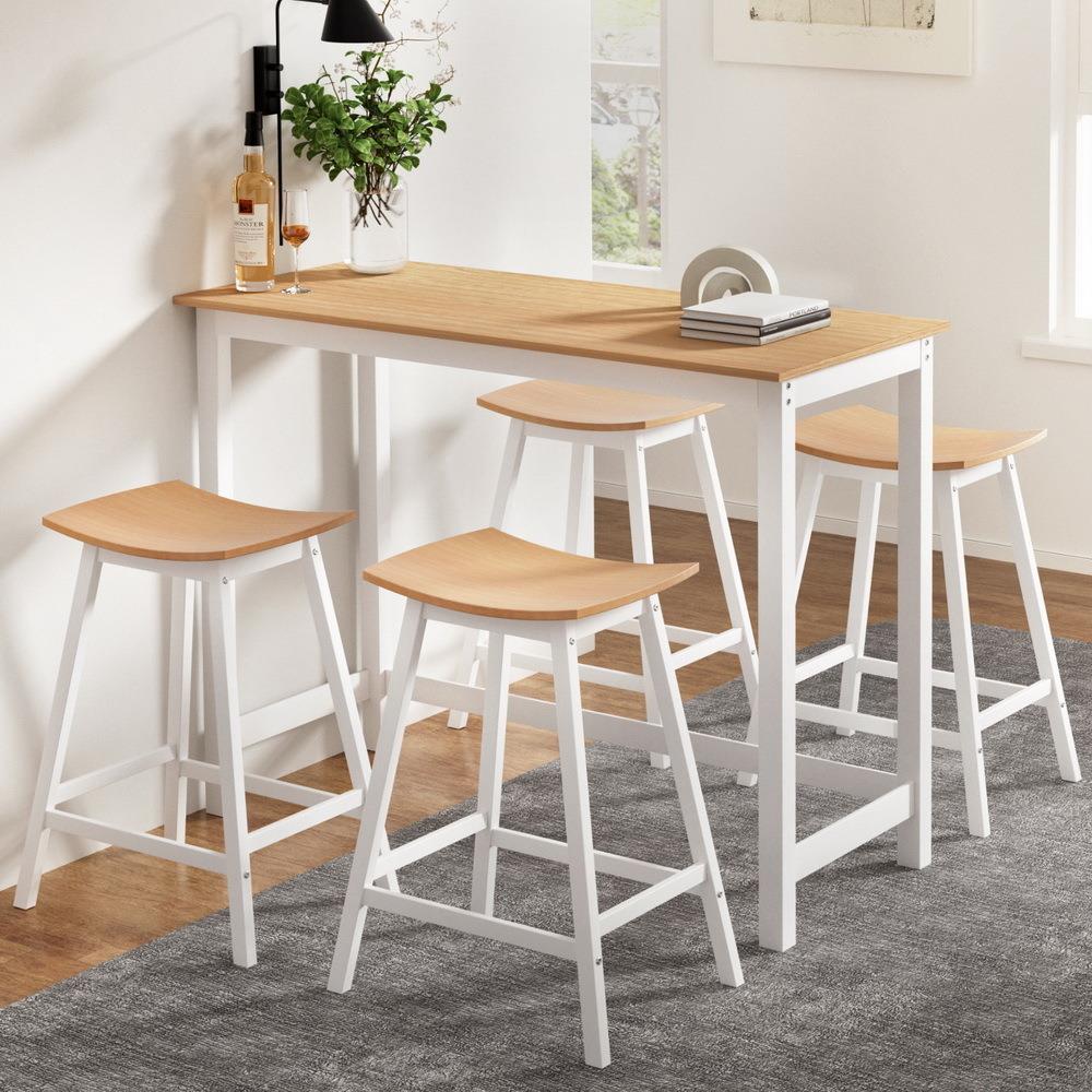 &Solid Wood Bar Table and Stoo - Home Bar Stools ulasan dan harga