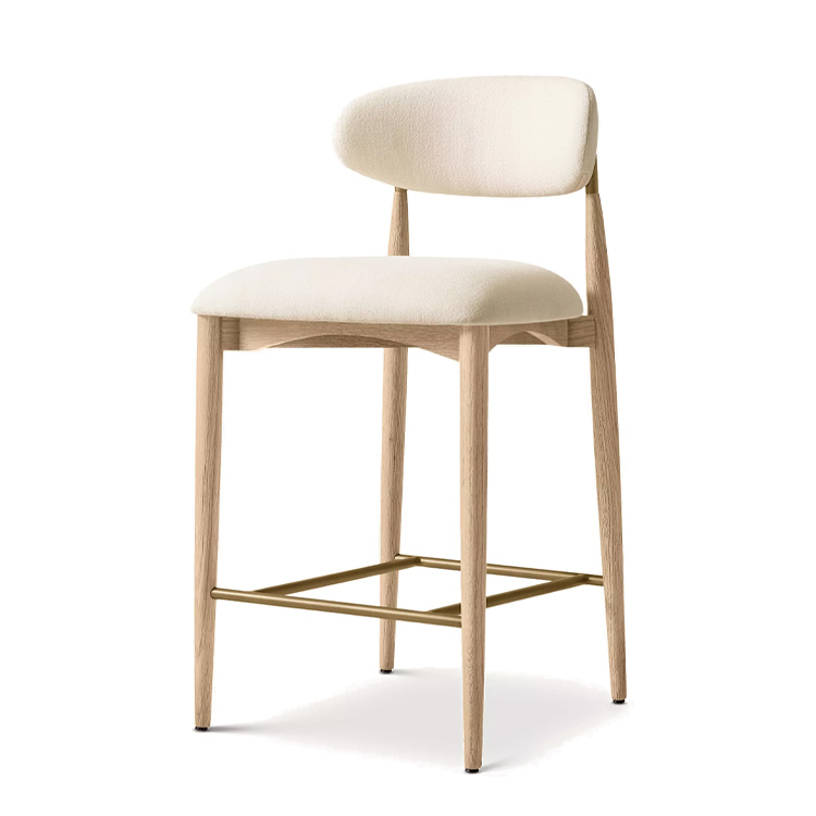 New Style Nordic Fabric Wood C - Home Bar Stools ulasan dan harga