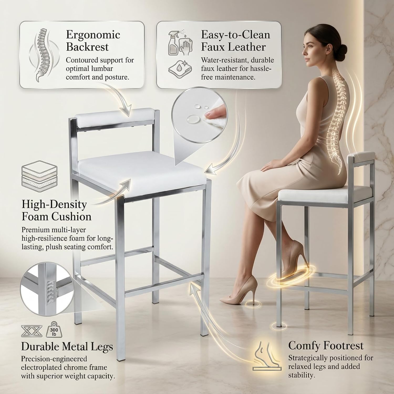 Bar Stools Set of 2, 30 Inch M - Home Bar Stools ulasan dan harga