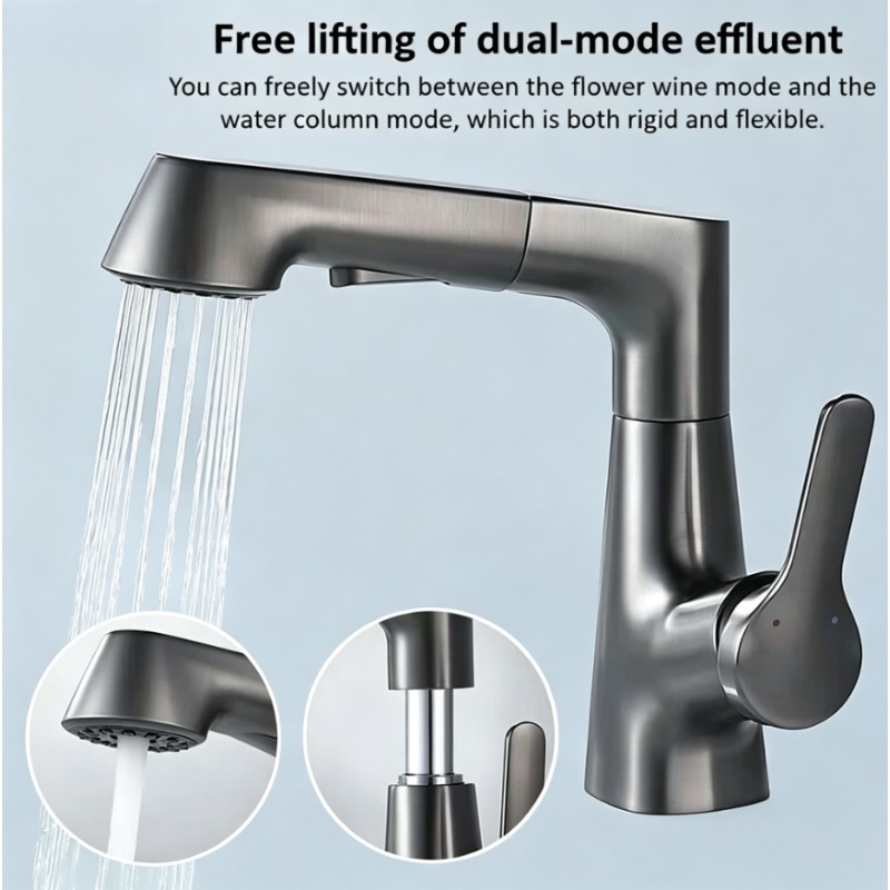 Pull-out faucet in bathroom, h - Home Bar Sink ulasan dan harga