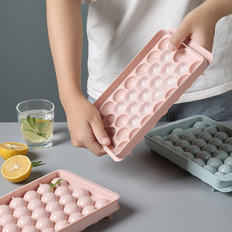 1Pc 3D Round  Tray with Lid Pl - Ice Mold Sphere ulasan dan harga